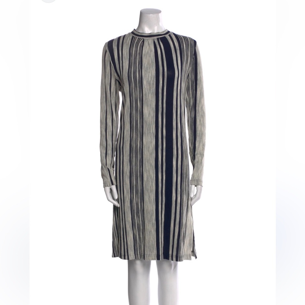 Billy Reid Navy Embroidered Stripe Dress NWT Made in Italy Size M $395